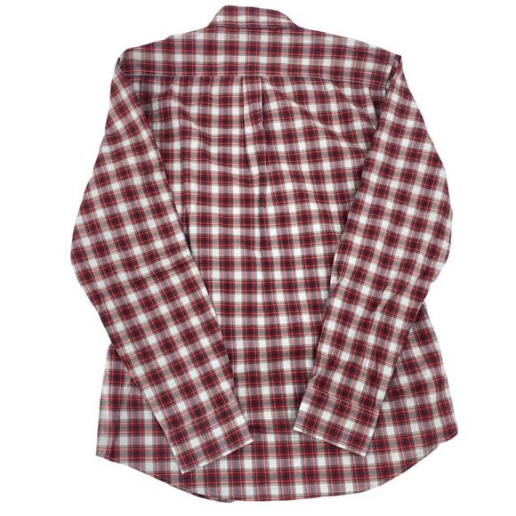Johnnie-O Button Down Shirt Red Plaid Long Sleeve Pocket Egyptian Cotton JMWL M - Picture 2 of 8